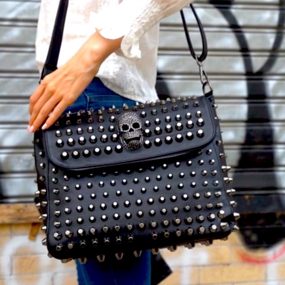 NWT SC LA Skull and Stud Rhinestone Bling Studded Crossbody …